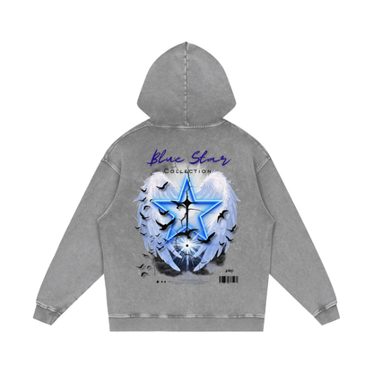 Blue Star ,New ,Outerwear ,Hoodie ,Acid wash hoodie ,vintage wash ,graphic hoodie ,men's hoodie ,women's hoodie ,streetwear 