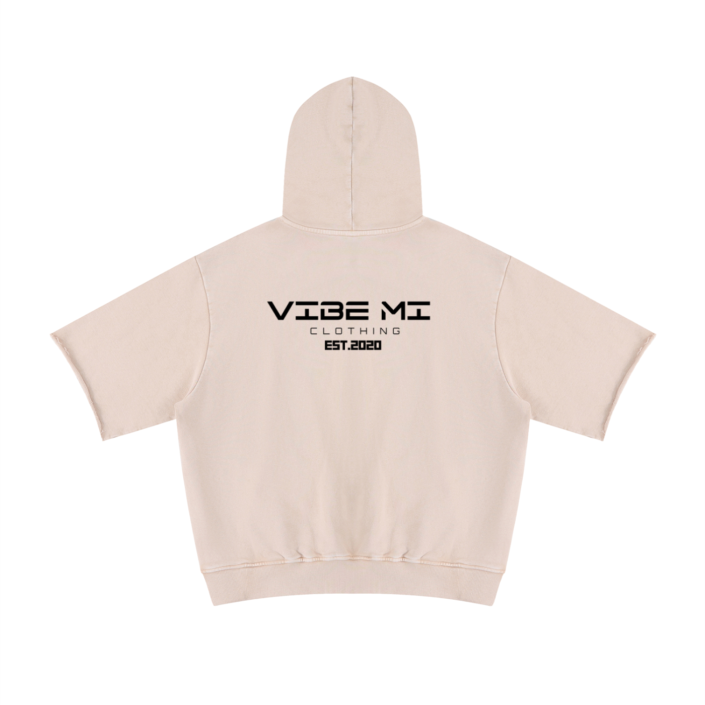 Vibe Mi Clothing Mineral Wash Short Sleeve Hoodie