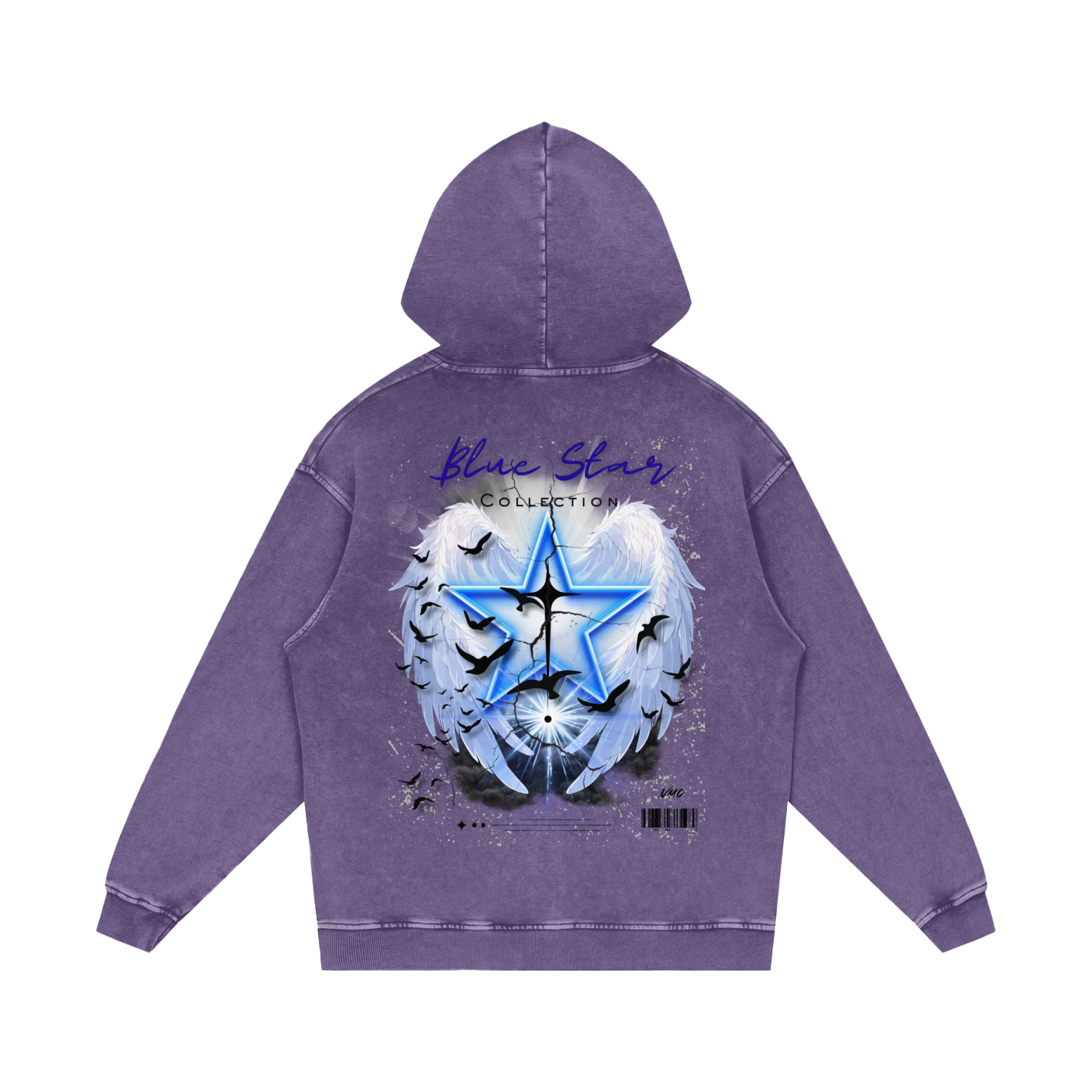 Blue Star ,New ,Outerwear ,Hoodie ,Acid wash hoodie ,vintage wash ,graphic hoodie ,men's hoodie ,women's hoodie ,streetwear 
