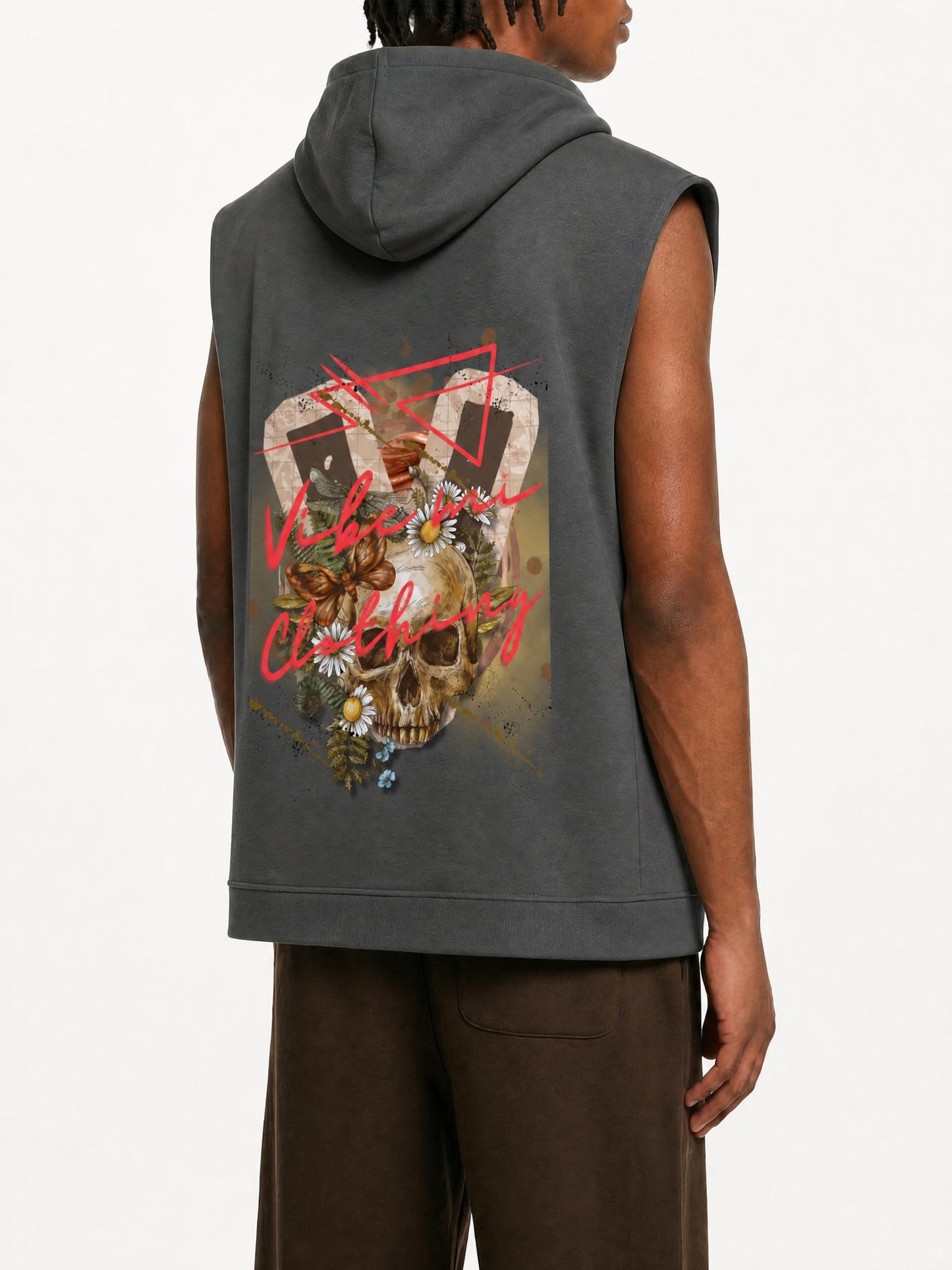 Vibey League Vintage Wash Sun Fade Sleeveless Hoodie