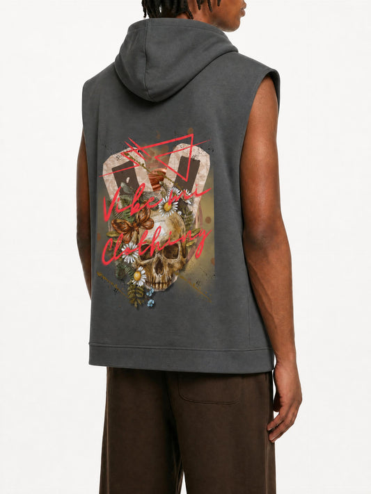 Vibey League Vintage Wash Sun Fade Sleeveless Hoodie