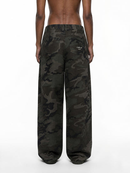 Vibe Mi Clothing Men’s Camo Barrel Leg Cargo Pants