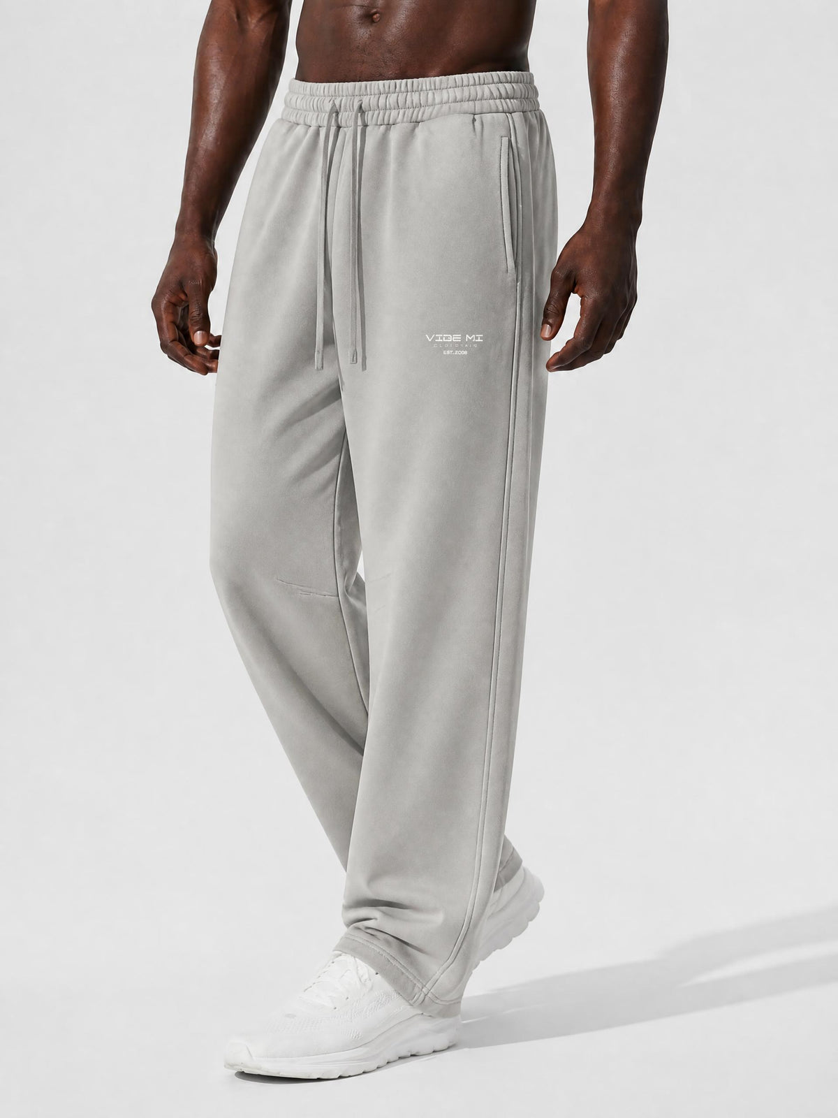 A Vibe Unisex Vintage Wash Barrel Leg Fleece Sweatpants
