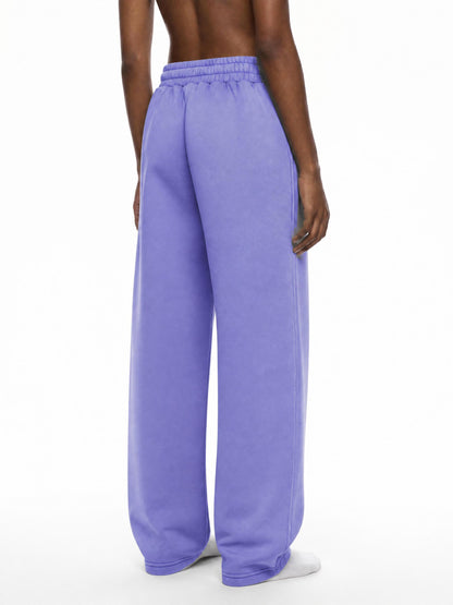 A Vibe Unisex Vintage Wash Barrel Leg Fleece Sweatpants