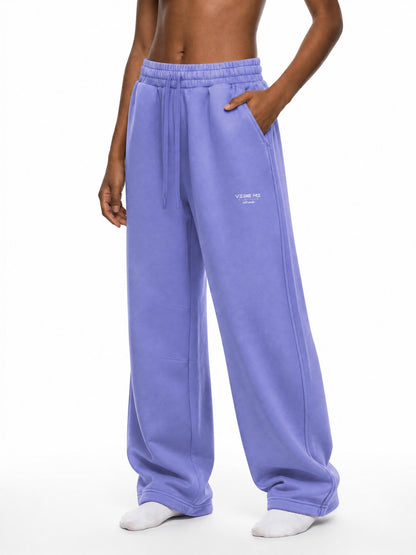 A Vibe Unisex Vintage Wash Barrel Leg Fleece Sweatpants