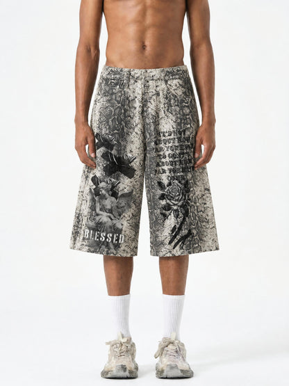 Blessed Men's Snake Print Shorts
