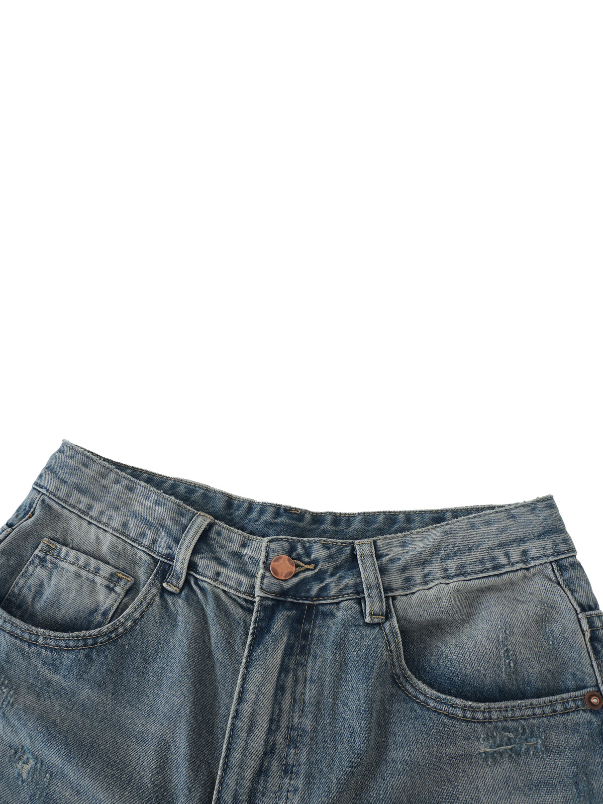 No Stress Men's Distressed Barrel Leg Jeans