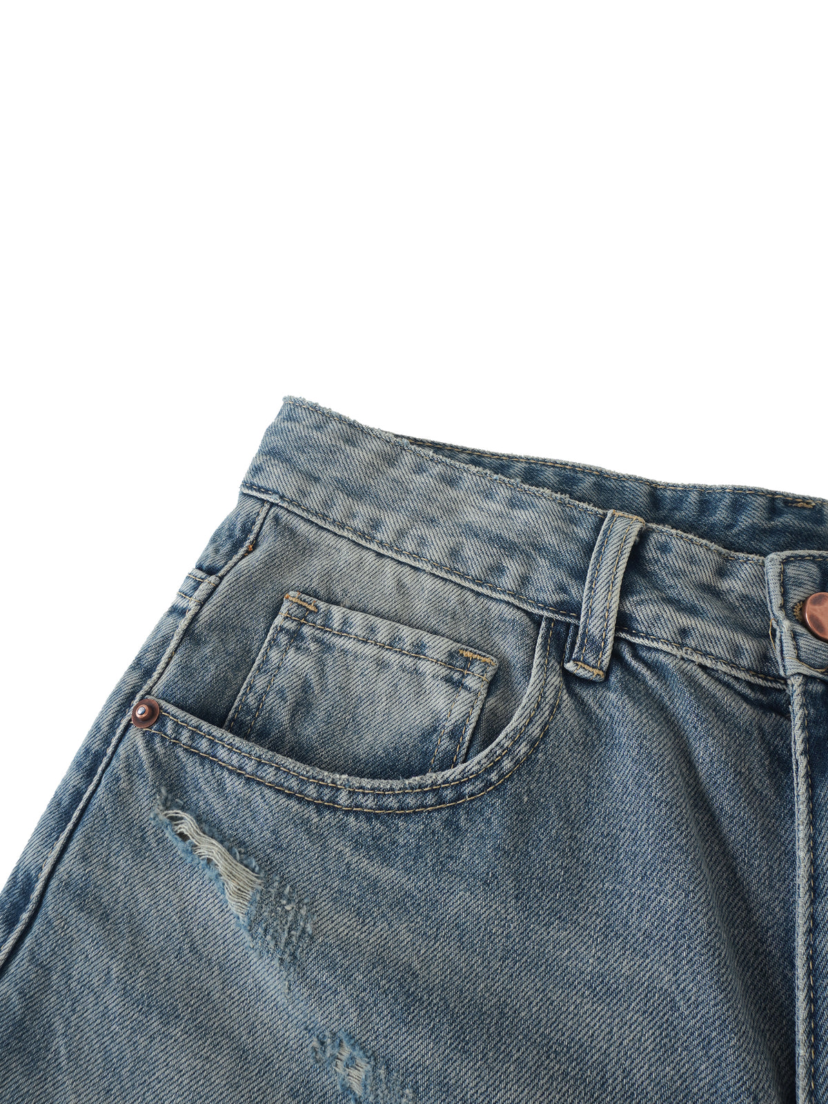 No Stress Men's Distressed Barrel Leg Jeans