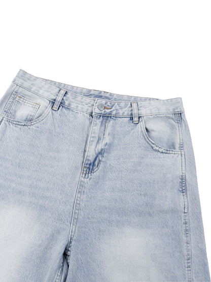 Vibe Mi Clothing Men's Baggy Vintage Wash Sunfade Barrel Leg Jeans