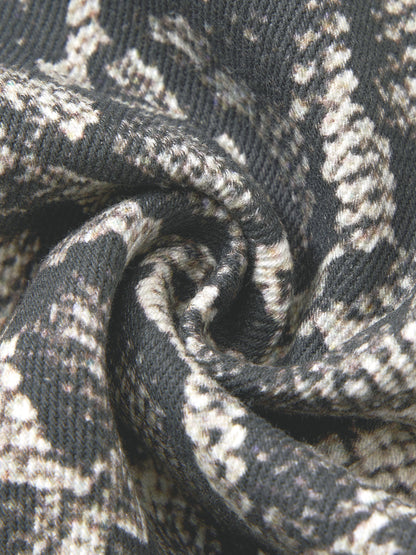The Vibe Men's Snake Print Barrel Leg Pants